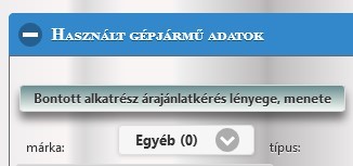 Bontott autóalkatrész árajánlatkérés