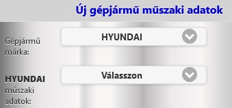 Új gépjármű műszaki adatok